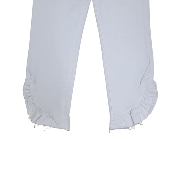 PAIGE Hoxton Straight Ruffle-Detail Ankle Jeans. Size 30. Inseam 27" NWT… - Picture 9 of 16